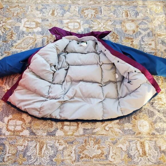 LL BEAN Blue VTG Outdoors Goose Down Parka Puffer Jacket Women's Sz Large Petite - Picture 4 of 8